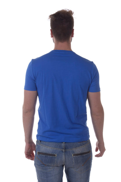 T-shirt Emporio Armani EA7 in Cotone ed Elastan Blu - mem39