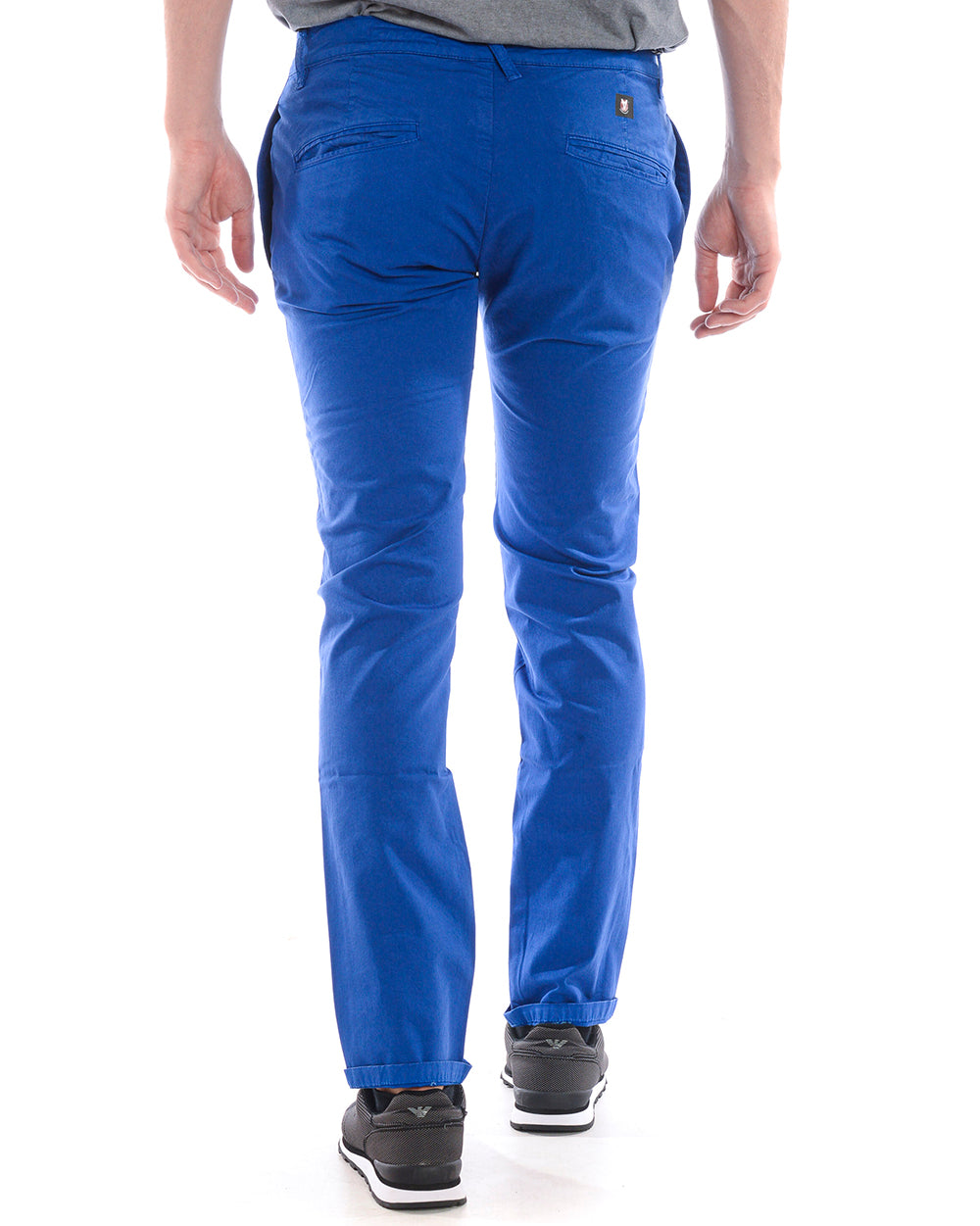 Pantaloni Daniele Alessandrini Blu Chiaro Slim Fit - mem39