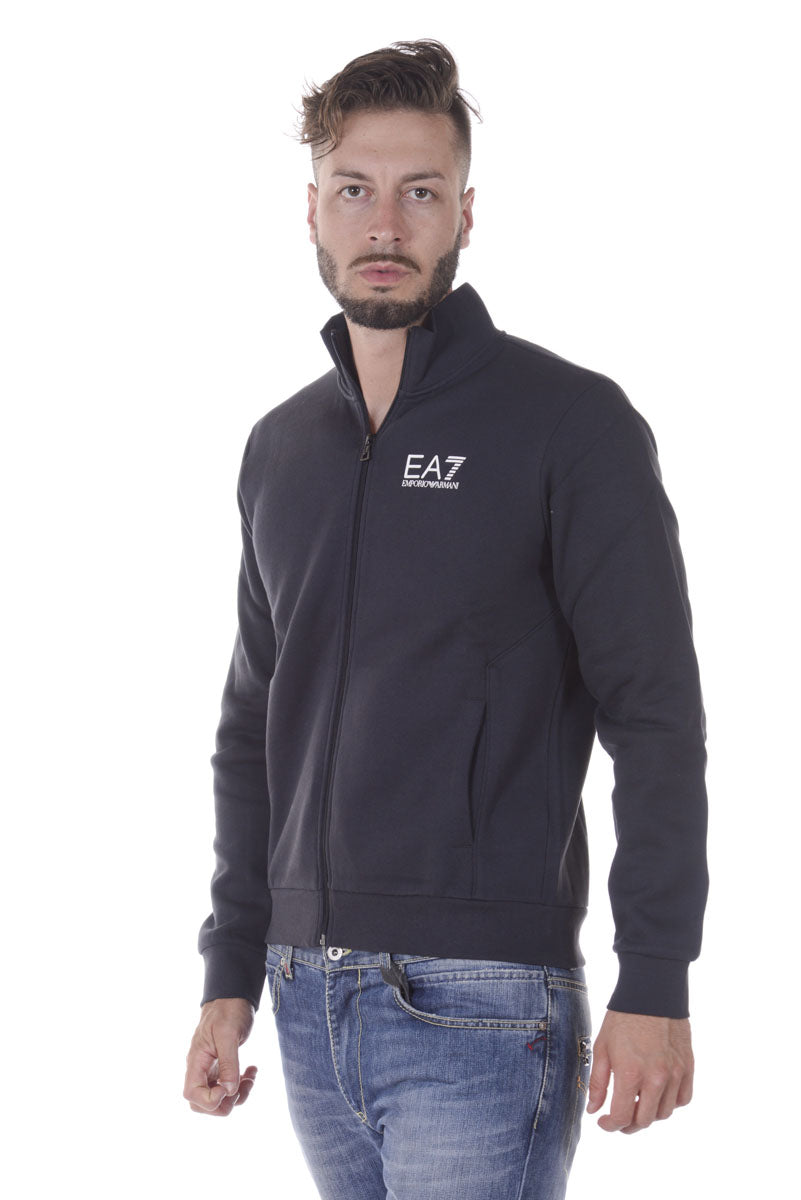 Felpa EA7 Blu A/I Con Zip - mem39