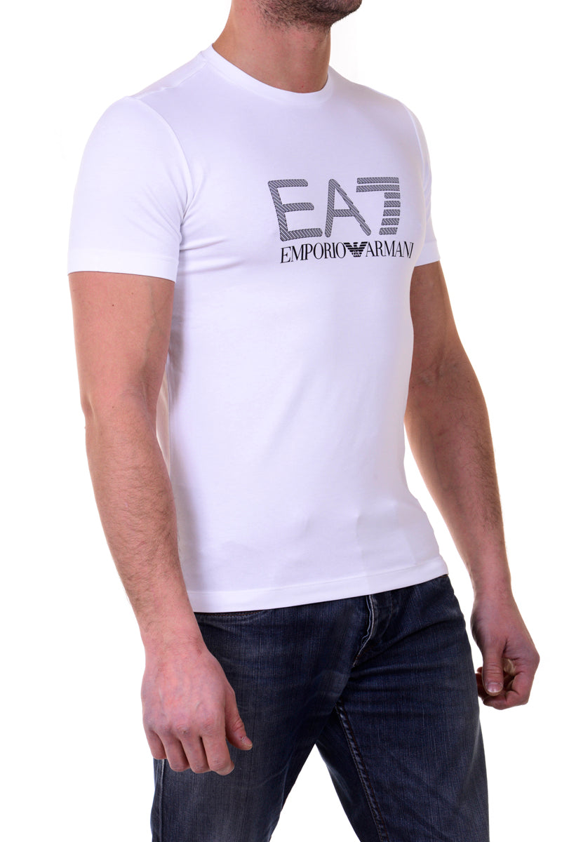 T-shirt Bianca con Logo EA7 Emporio Armani - mem39