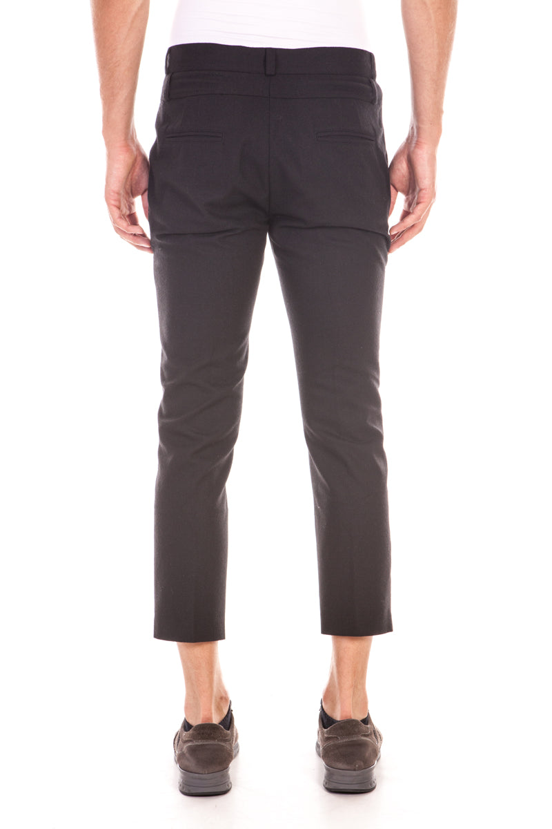 Pantaloni Daniele Alessandrini Zip Nero - mem39