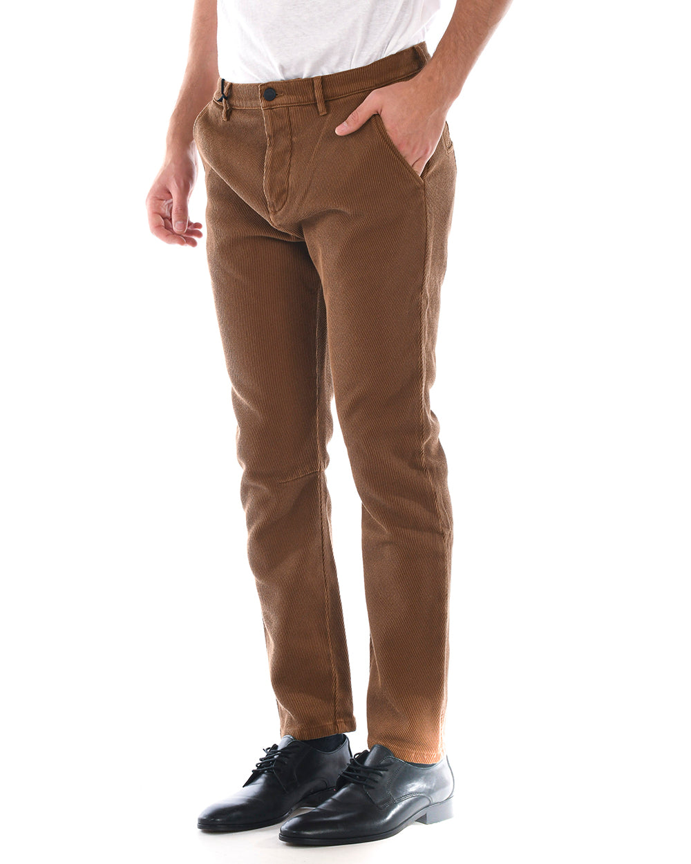 Pantaloni Marrone in Cotone ed Elastan Daniel Alessandrini - mem39