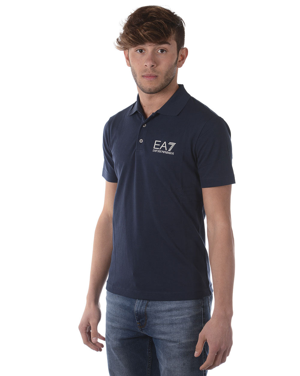 Polo Emporio Armani EA7 Blu Scuro Elegante con Vantaggio Elastico - mem39