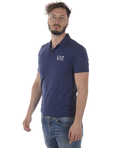 Polo Emporio Armani EA7 Blu con Logo EA7 - mem39