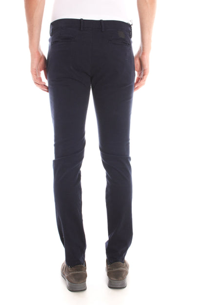 Pantaloni Blu Daniele Alessandrini in Cotone ed Elastan M - mem39