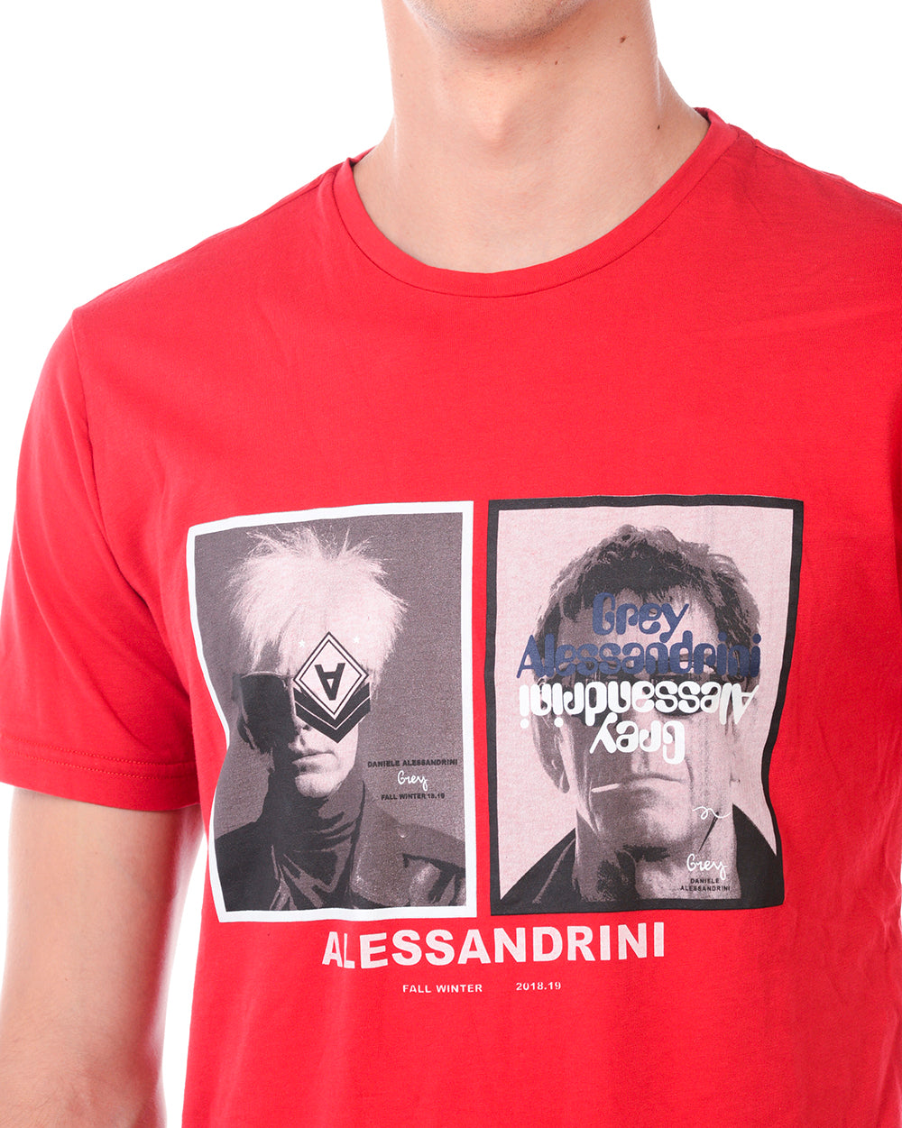 T-shirt Rossa Daniele Alessandrini XL in Cotone Premium - mem39