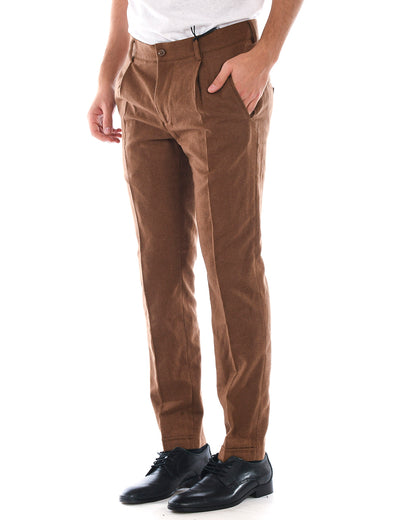 Pantaloni Daniele Alessandrini Cotone Marrone - mem39