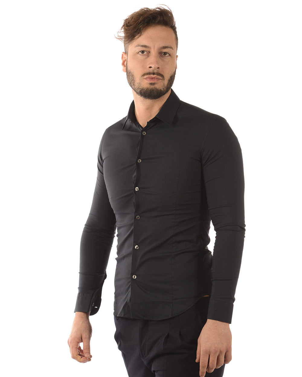 Camicia Blu Slim Fit Daniele Alessandrini - mem39