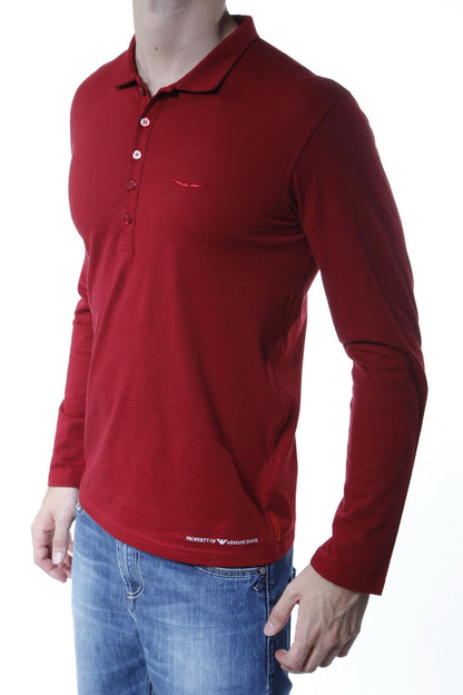 Polo Armani Jeans AJ Rosso in Cotone - mem39