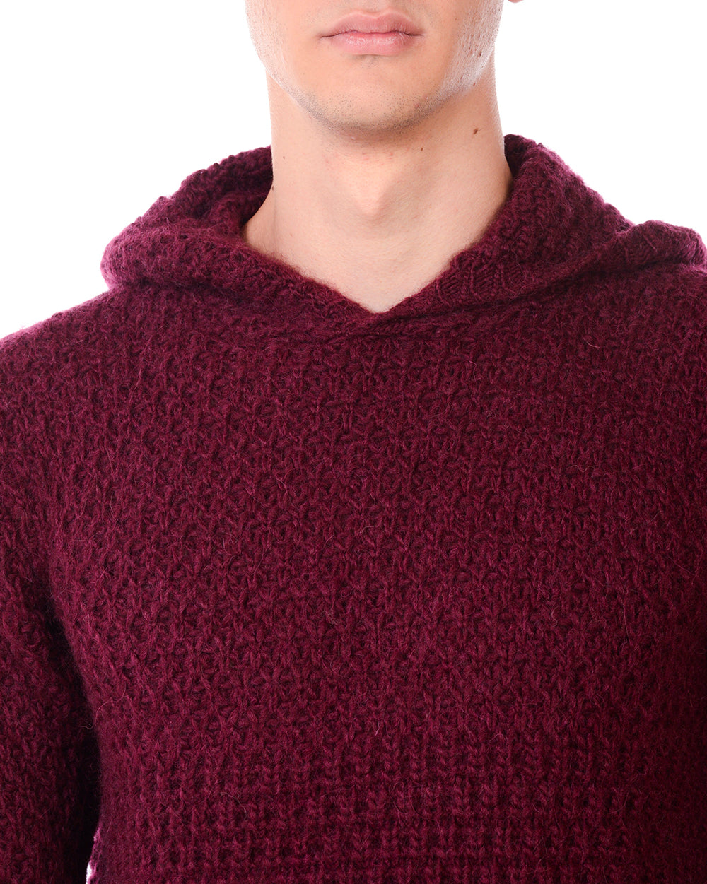 Maglione Bordeaux con Cappuccio Daniele Alessandrini - mem39