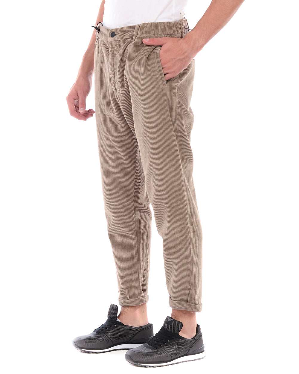 Pantaloni Daniele Alessandrini Beige Cotone Elastan - mem39