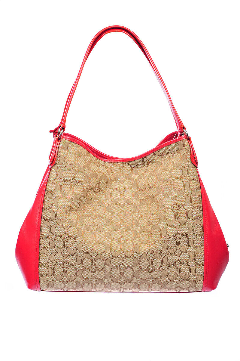 Borsa in Pelle Coach U Beige Marrone - mem39