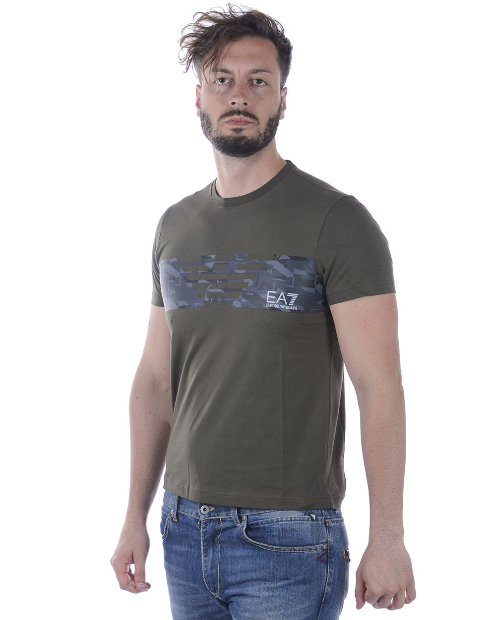 T-shirt Verde Stampata Emporio Armani EA7 - mem39