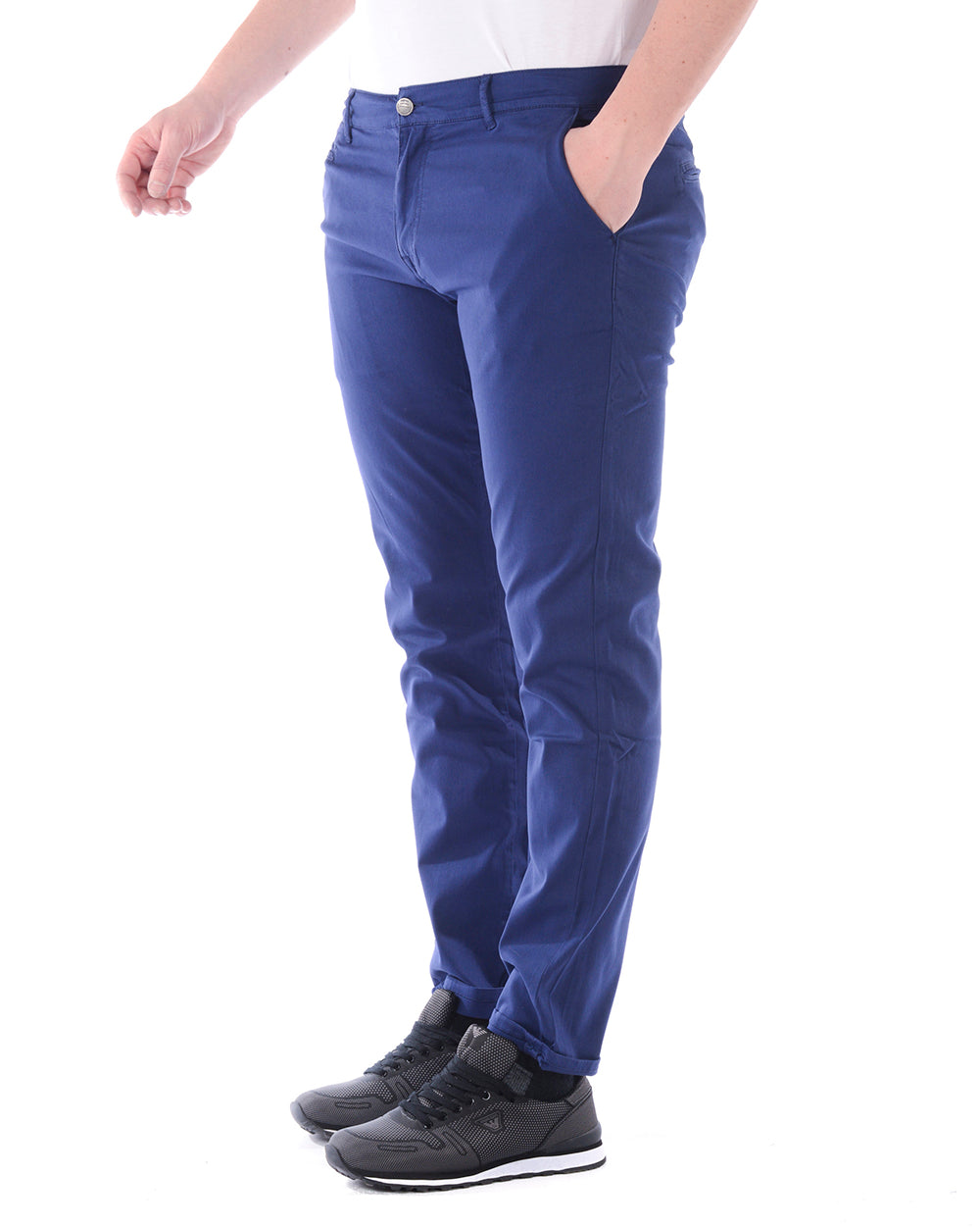 Pantaloni Blu Cotone ed Elastan Daniele Alessandrini - mem39