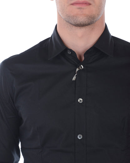 Camicia Daniele Alessandrini Eleganza Nera M - mem39