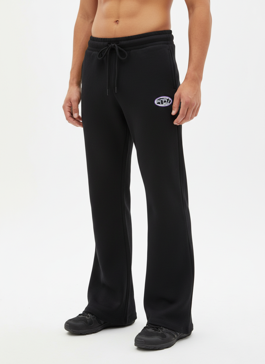 Diesel Pebirt schwarze Fleece-Schlaghose
