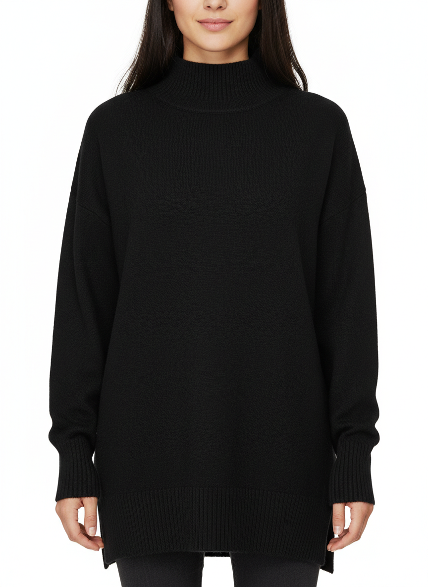 Vero Moda Gold Rollkragenpullover aus schwarzem Viskosemischgewebe