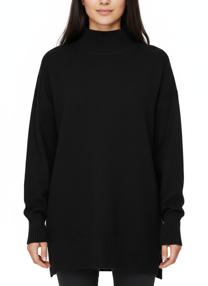 Vero Moda Gold Rollkragenpullover aus schwarzem Viskosemischgewebe