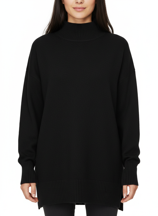 Vero Moda Gold Rollkragenpullover aus schwarzem Viskosemischgewebe