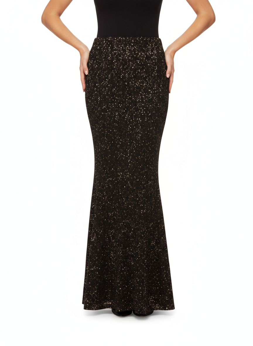 Aniye By gonna lunga Luxy con paillettes marrone - mem39