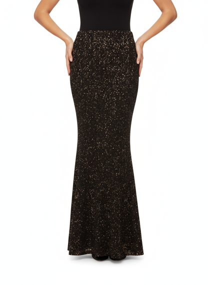 Aniye By gonna lunga Luxy con paillettes marrone - mem39