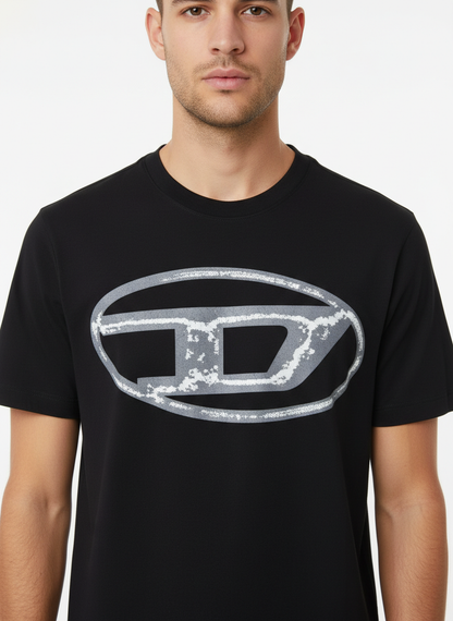 Diesel Kurzarm-T-Shirt mit schwarzem Logo