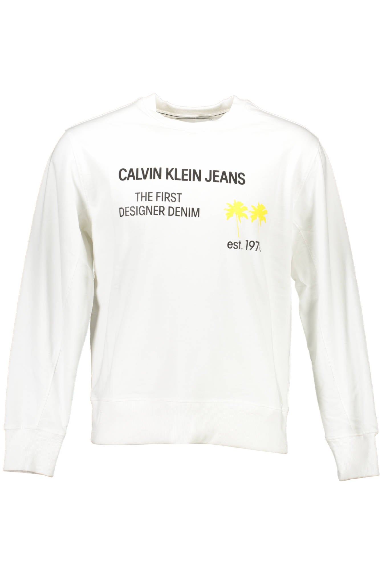 Calvin Klein Felpa Senza Zip Uomo Bianco - mem39