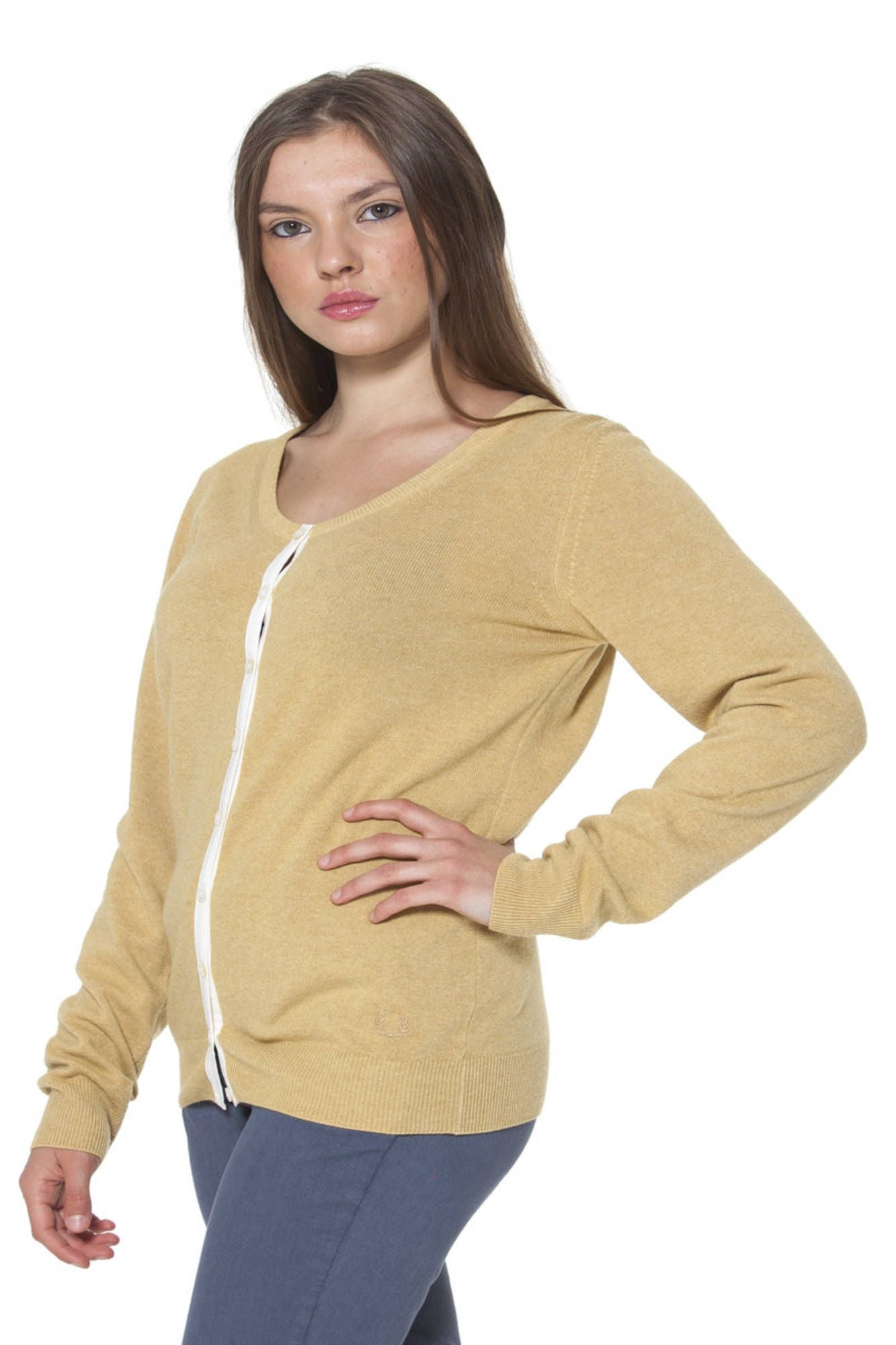 Fred Perry Cardigan Donna Giallo"" - mem39