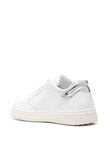 Pinko sneakers Mandy in pelle con logo Love Birds bianco argento