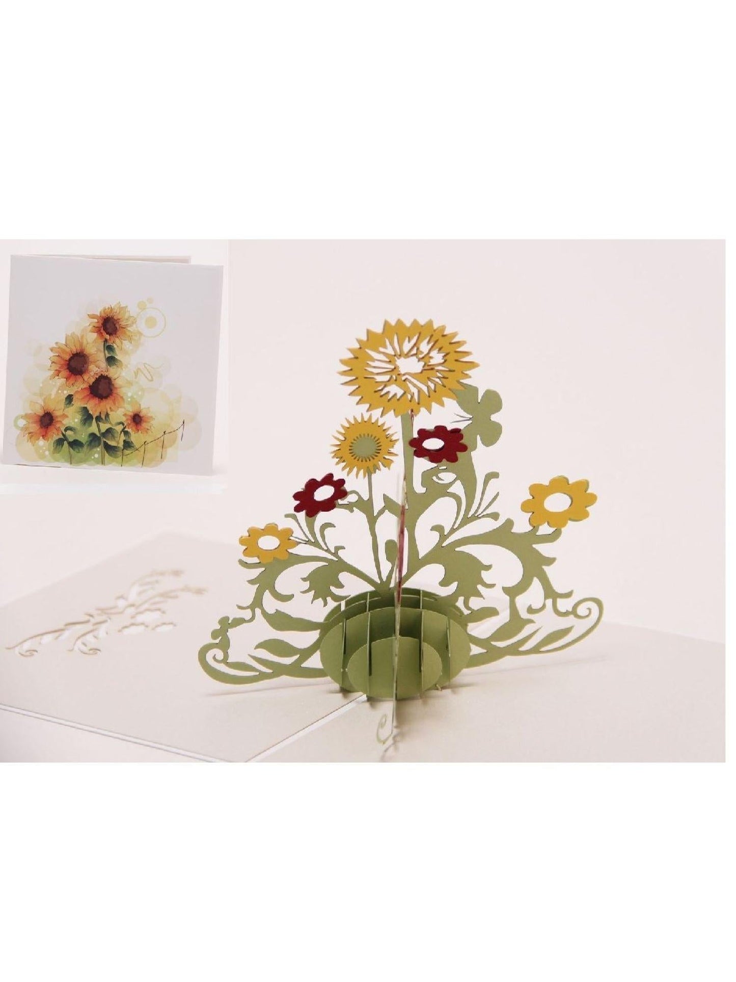 Origamo biglietto di auguri con girasoli