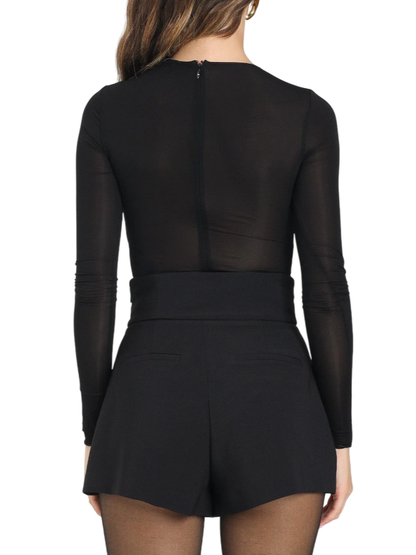 Elisabetta Franchi body in jersey con dettaglio snake nero