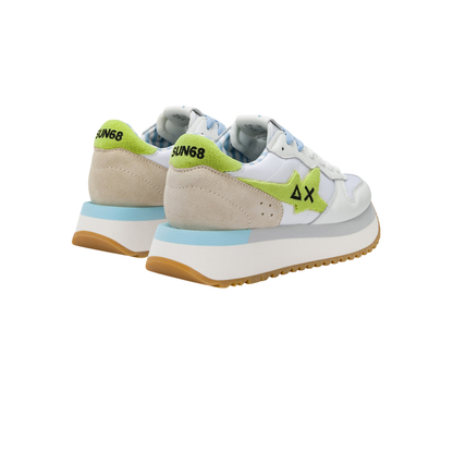 Sun68 sneakers Big Stargirl Spongee Logo bianco verde lime