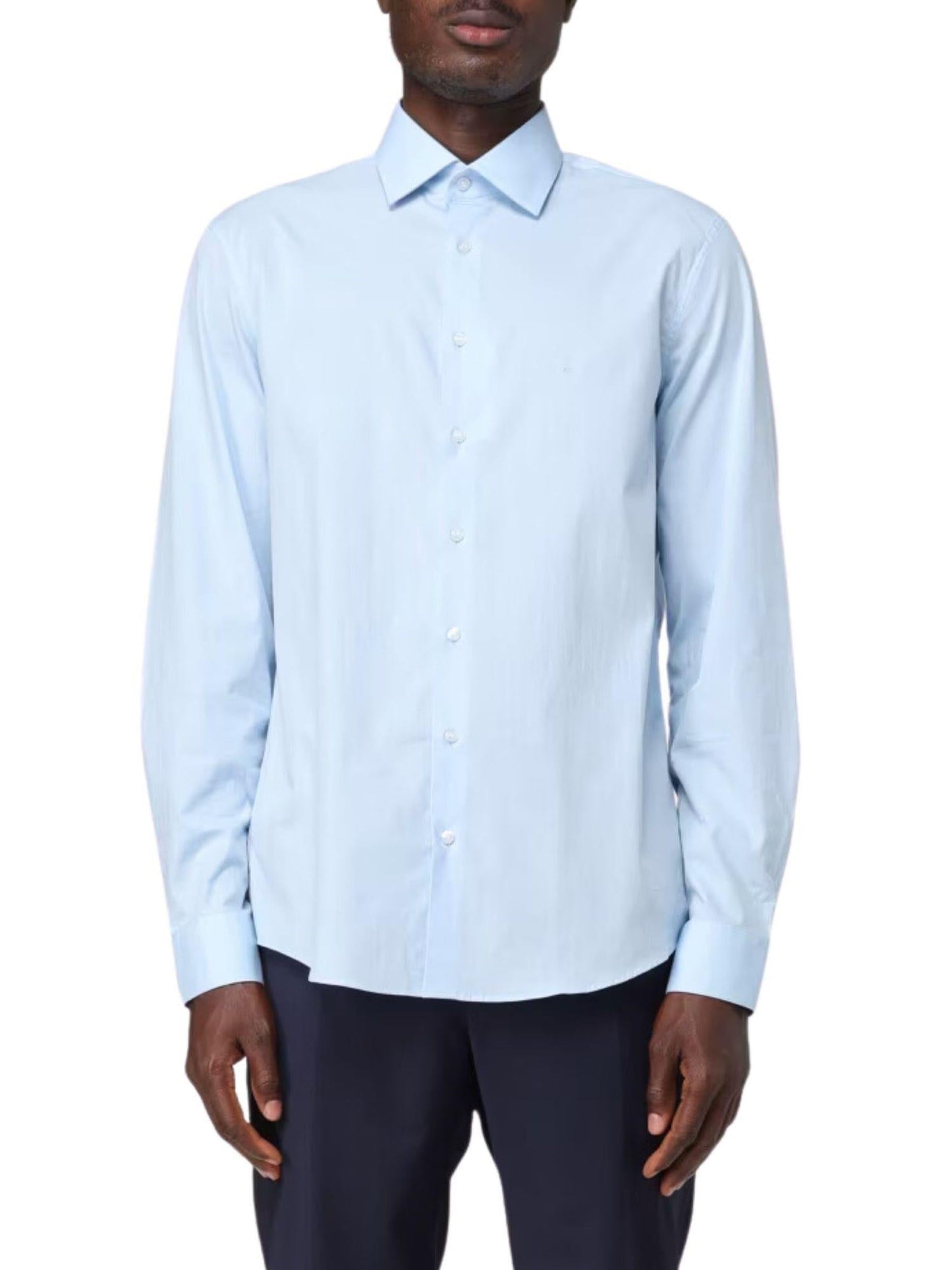 Calvin Klein camicia manica lunga in cotone celeste