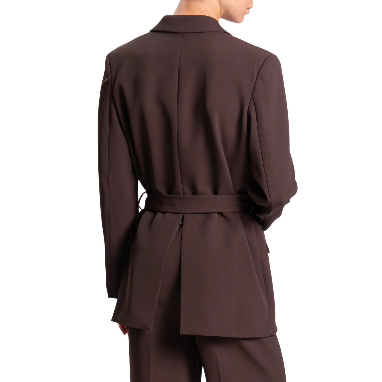 Vicolo giacca blazer con cintura marrone