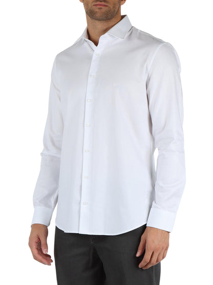Michael Kors camicia manica lunga slim fit bianco