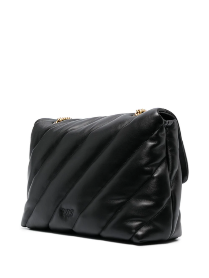 Pinko borsa Love Big Puff Maxi Quilt in pelle trapuntata nero oro