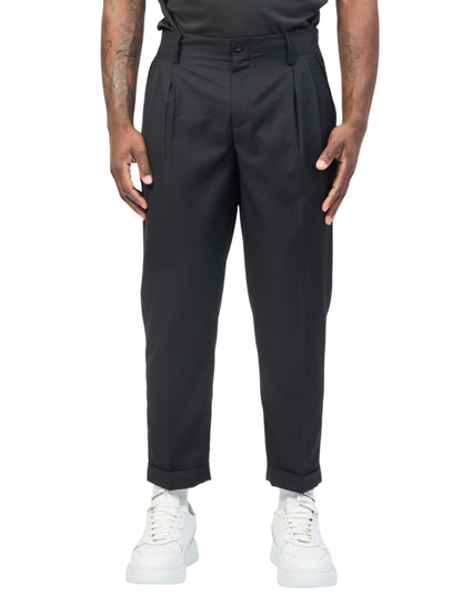 John Richmond pantaloni Rinesti con pinces gamba slim nero