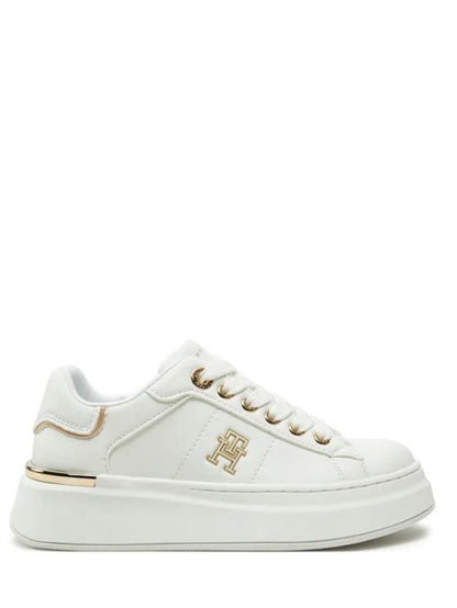 Tommy Hilfiger sneakers in ecopelle con logo bianco oro