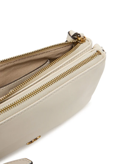 Pinko borsa Double Mini in pelle bianco