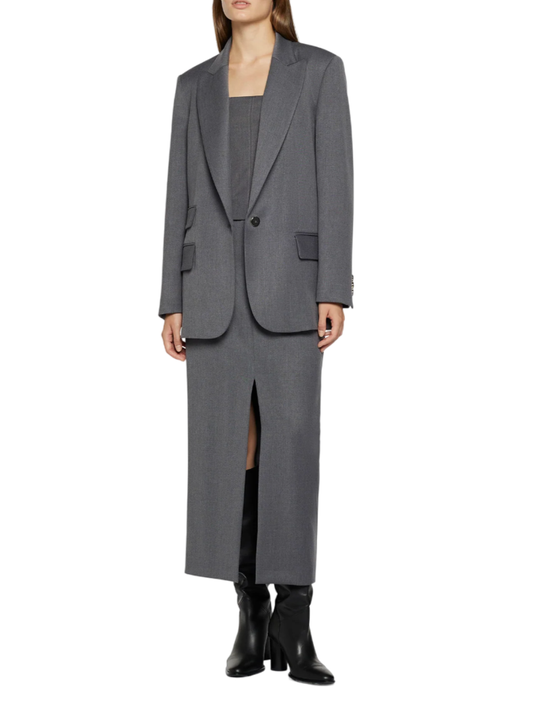 Simona Corsellini langer Rock mit grauem Schlitz