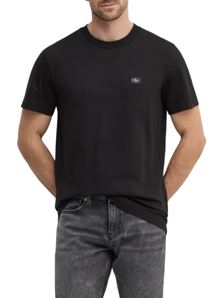Calvin Klein Jeans T-shirt maniche corte con patch logo nero