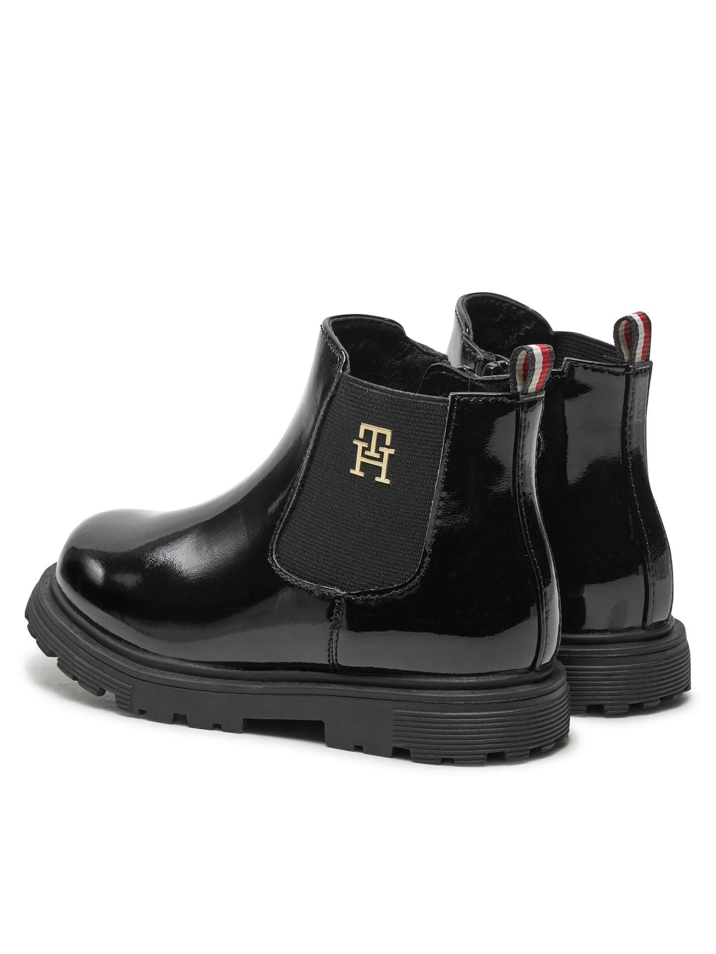 Tommy Hilfiger stivaletti Chelsea in vernice nero