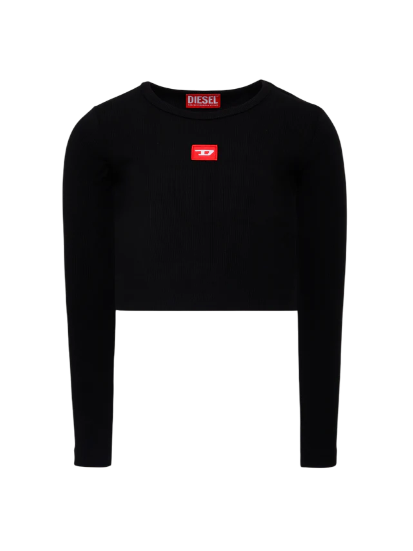 Diesel T-shirt manica lunga a costine nero