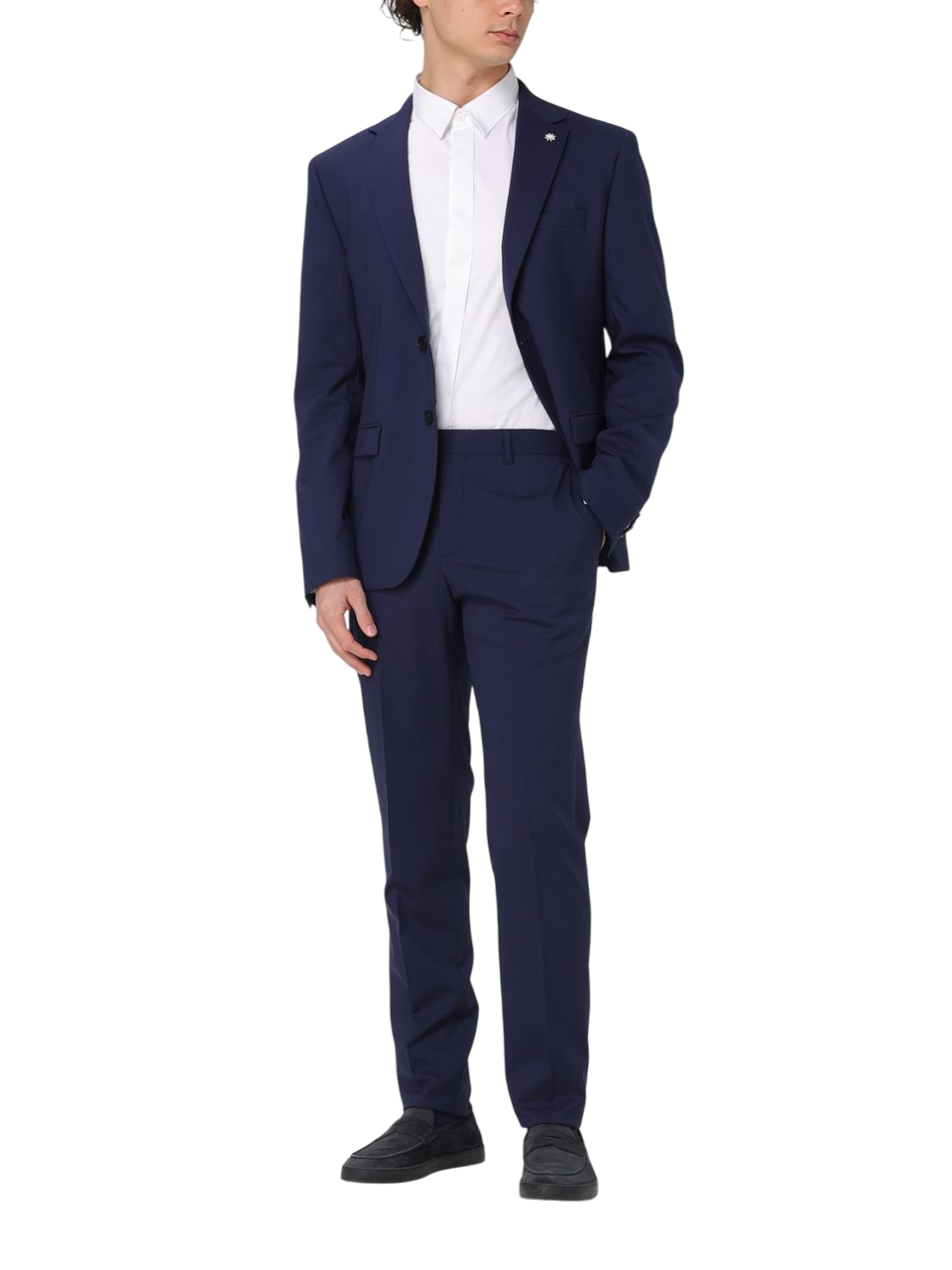 Manuel Ritz abito uomo monopetto in fresco lana blu