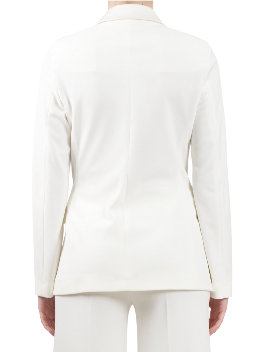 Vicolo giacca blazer doppiopetto in crepe panna