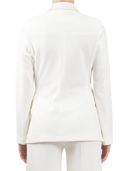 Vicolo giacca blazer doppiopetto in crepe panna