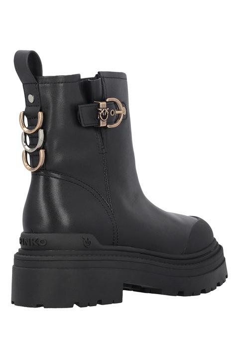 Pinko stivaletti anfibi Mia in pelle nero