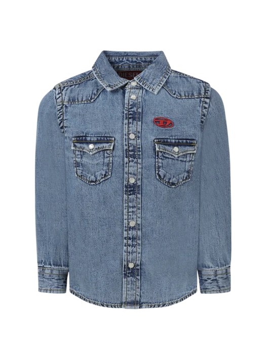 Diesel camicia in denim Ceko manica lunga lavaggio blu