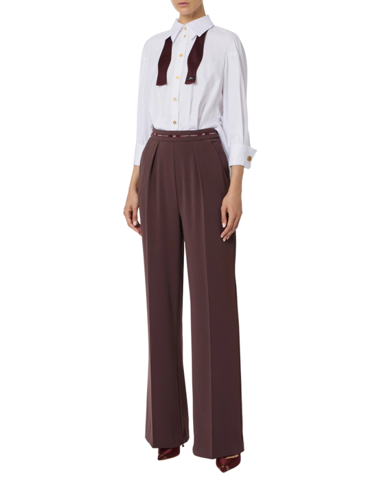 Elisabetta Franchi tuta jumpsuit con camicia bianco borgogna