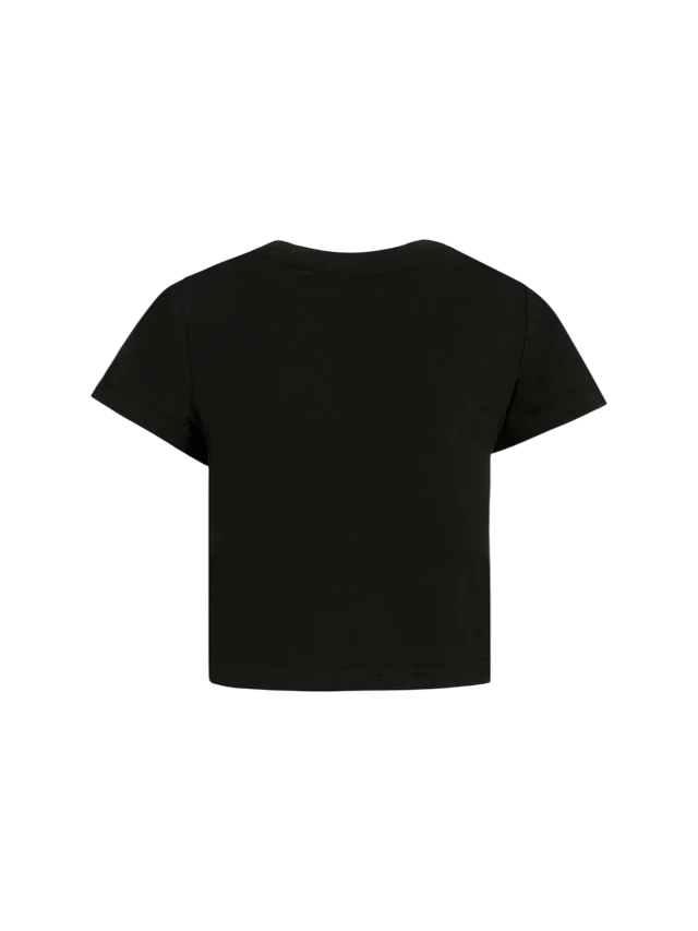 Diesel T-shirt manica corta con logo paillettes nero